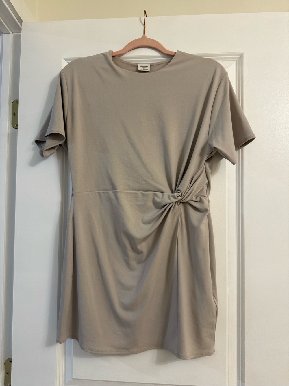 Abercrombie & Fitch Taupe Short Sleeve Knot Dress